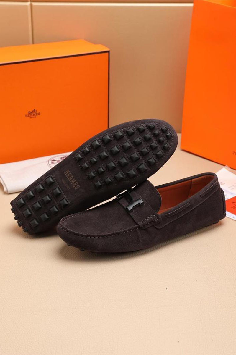 Hermes Мужские замшевые мокасины 