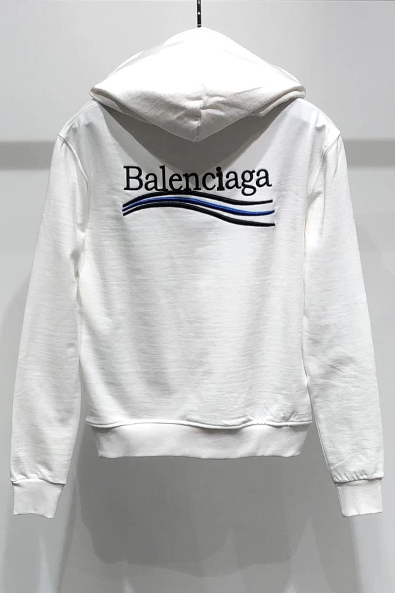Balenciaga Оверсайз худи белого цвета
