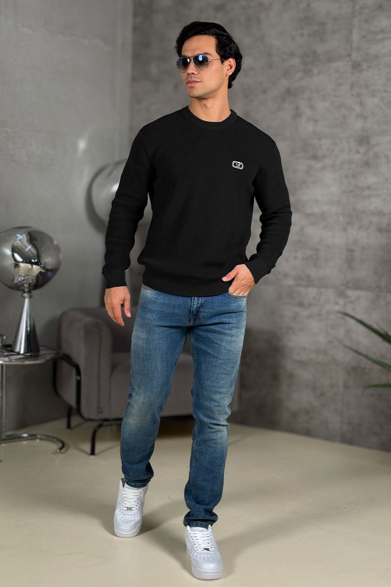 Valentino Мужской чёрный свитер Vlogo Signature