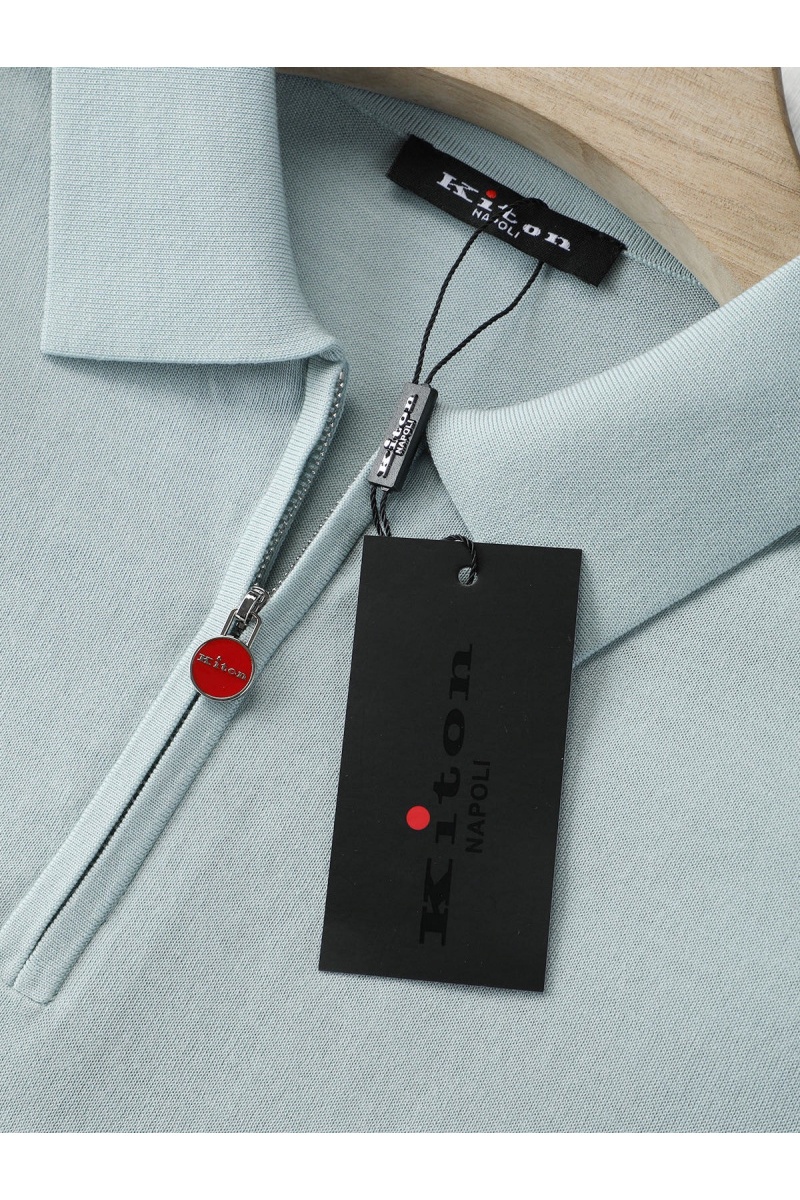 Kiton Мужское поло белого цвета premium