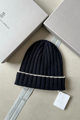 Кашемировая шапка Premium - Navy 