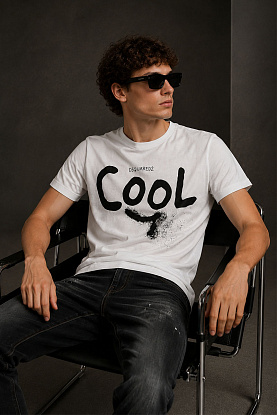 Белая оверсайз футболка Cool-print