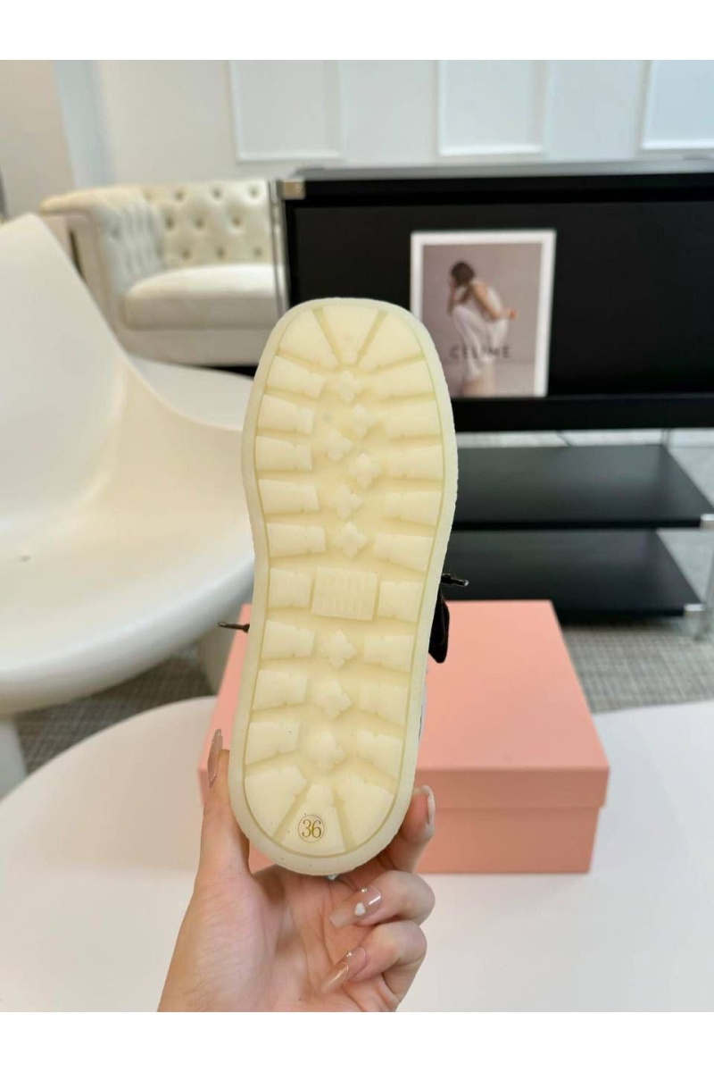 MIU MIU Женские замшевые лоферы с мехом premium