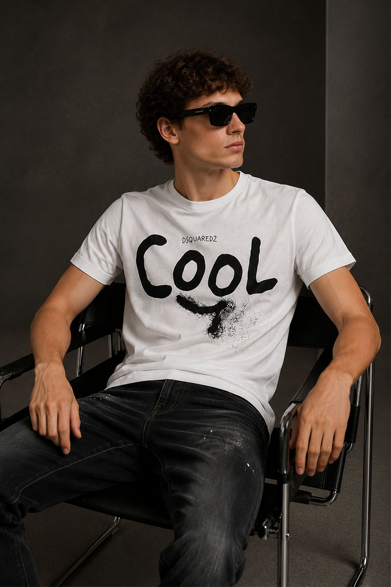 Dsquared2 Белая оверсайз футболка Cool-print