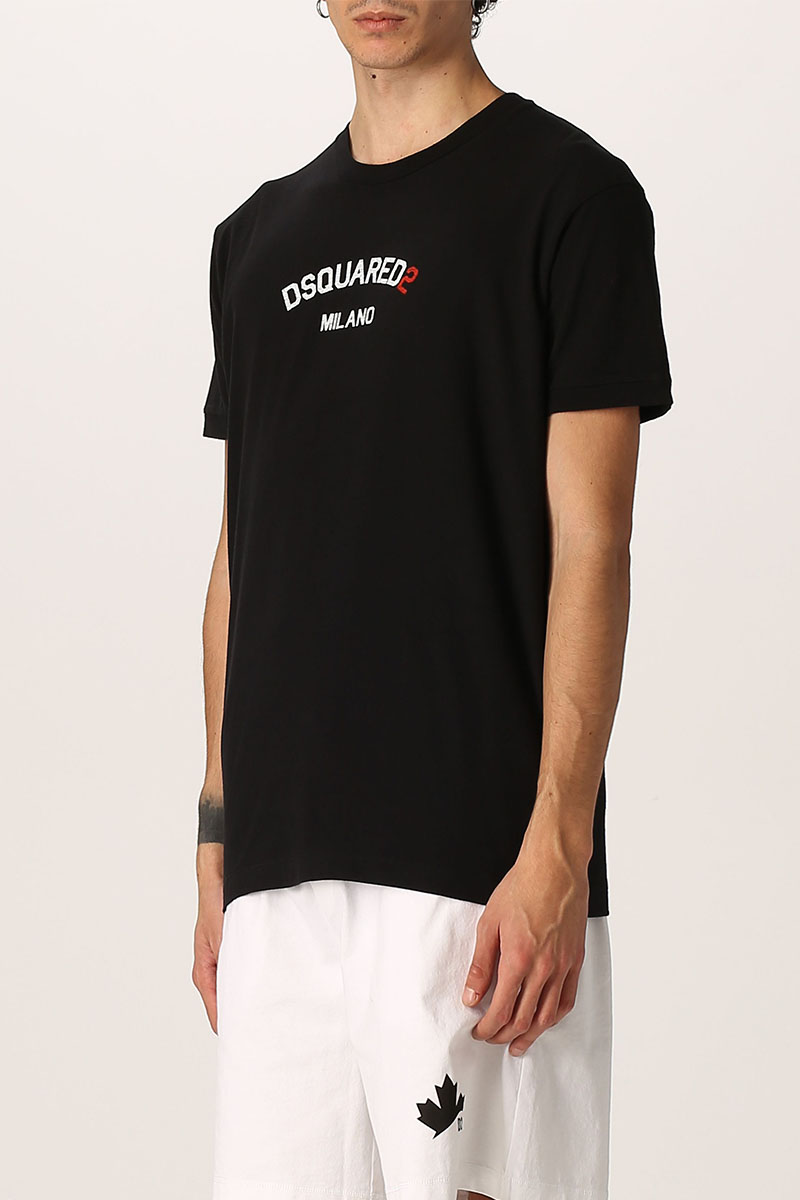 Dsquared2 Чёрная футболка Milano logo-print
