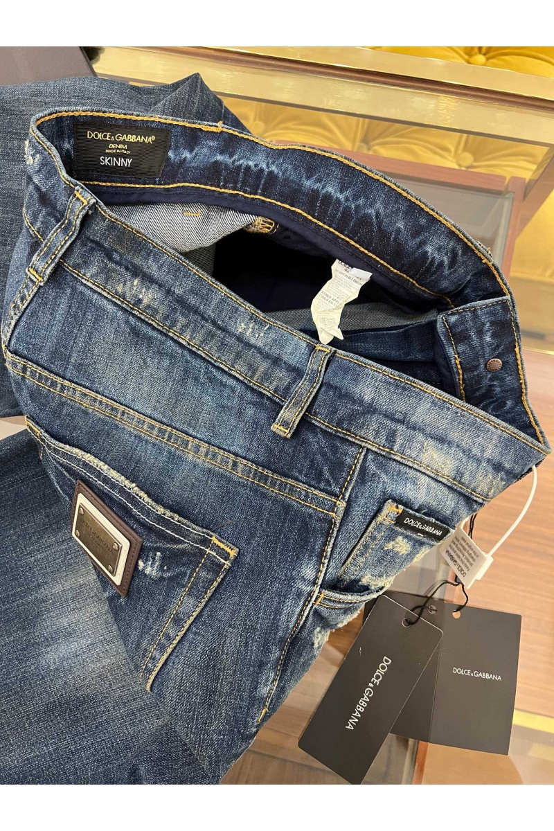 Dоlсе & Gаbbаnа Мужские синие джинсы skinny fit Premium