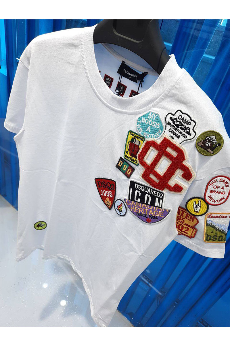 Dsquared2 Белая оверсайз футболка embroidered logo patch