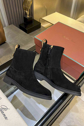 Женские замшевые сапоги premium - Black