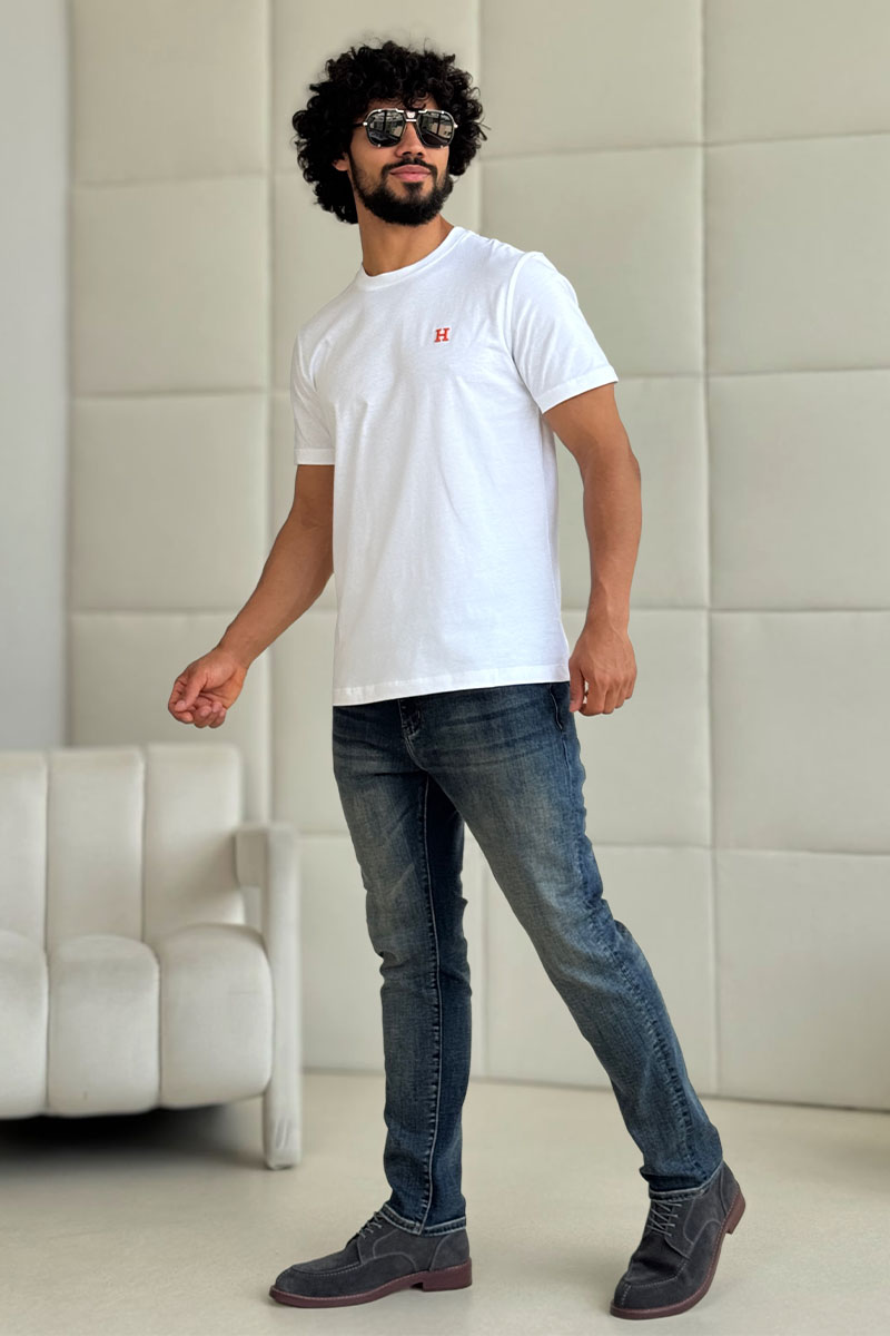 Hermes Футболка белого цвета H embroidered