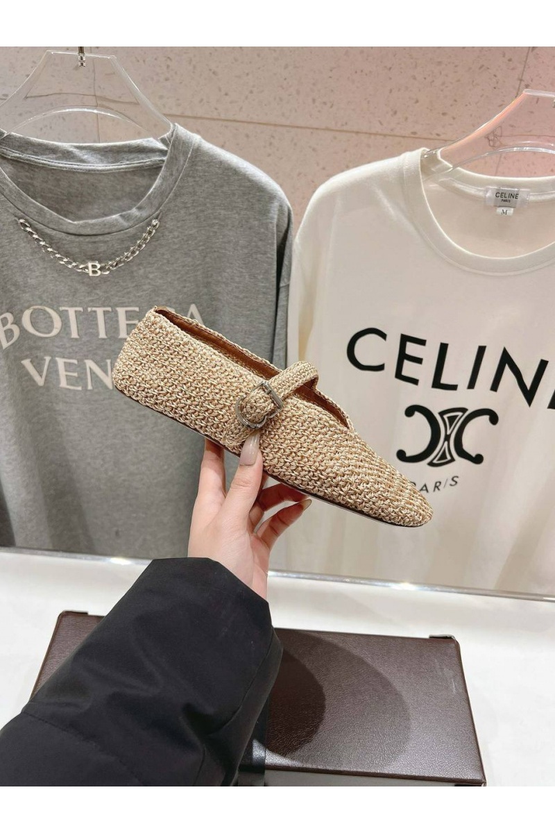 Designer Clothing Женские плетёные балетки ALaia Premium - Beige