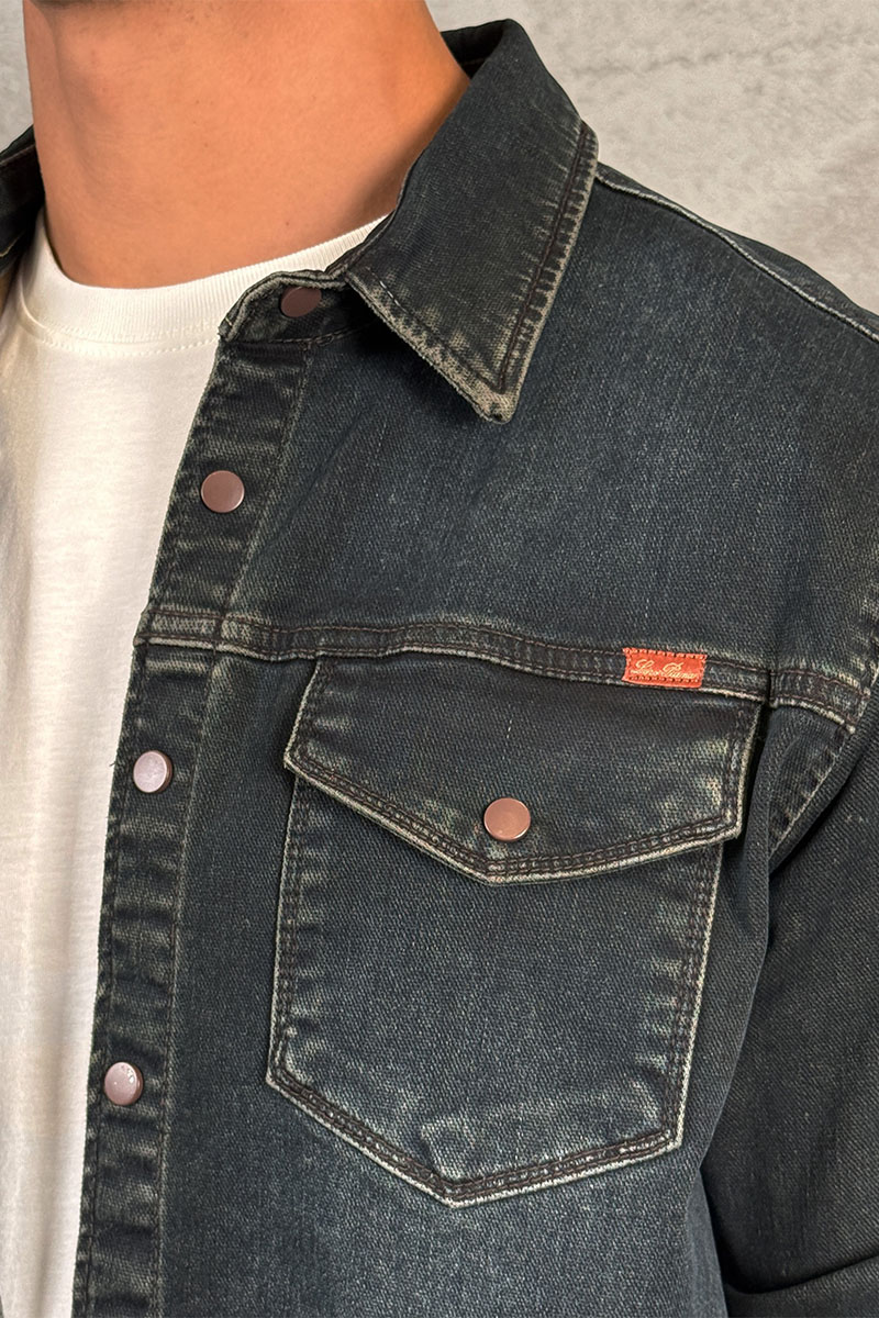 Loro Piana Джинсовая рубашка тёмно-синего цвета