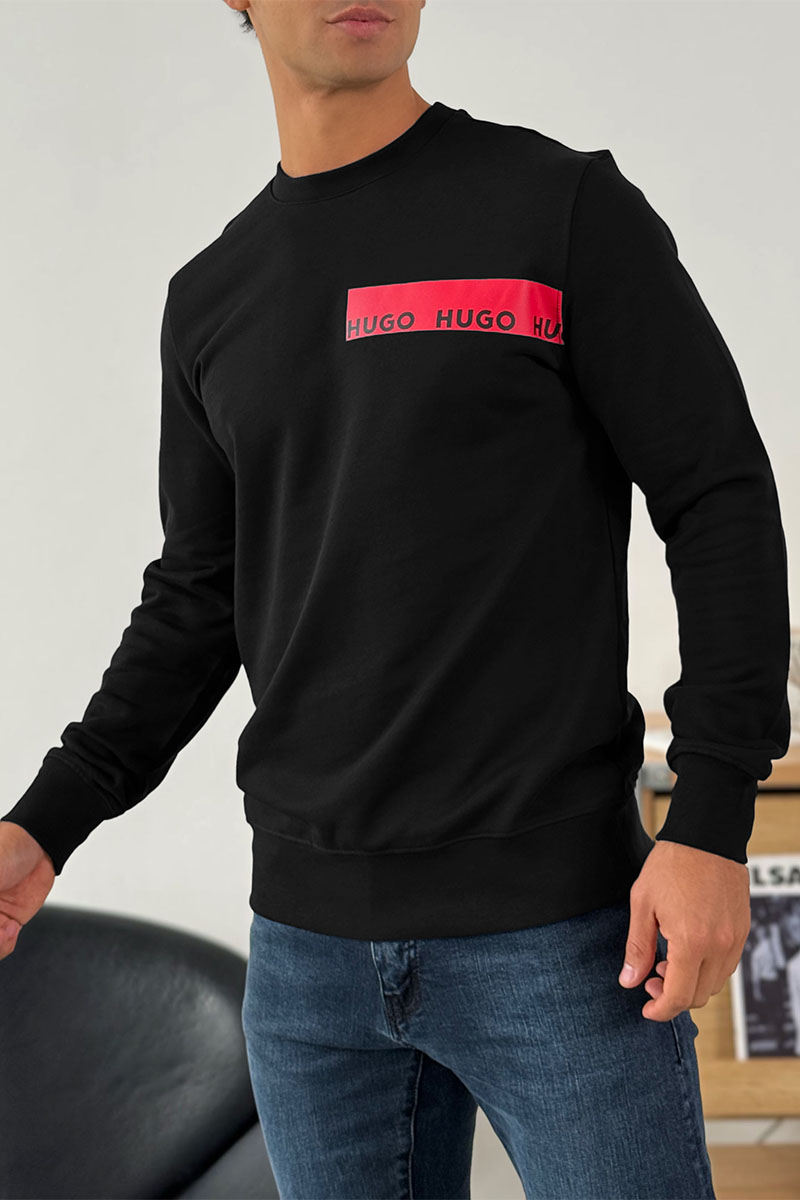 Hugо Воss Чёрный свитшот Dranach chest-tape