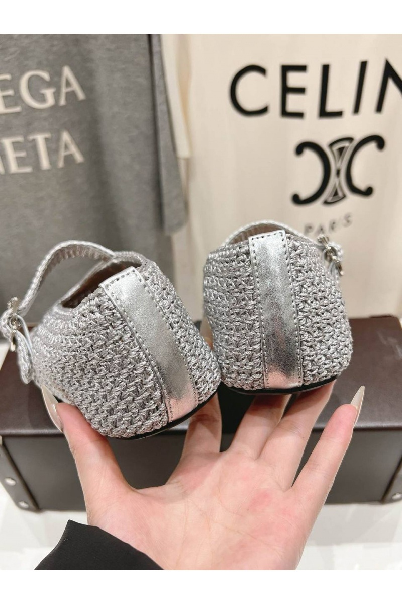 Designer Clothing Женские плетёные балетки ALaia Premium - Grey