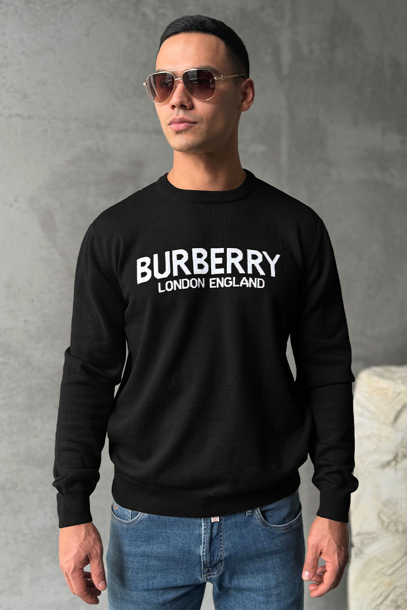Burberry Мужской джемпер logo-intarsia - Black