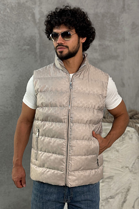Мужской бежевый жилет GG monogram