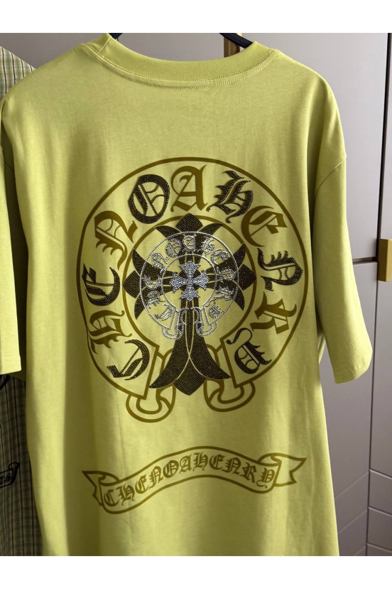 Chrome Hearts Женская оверсайз футболка зеленого цвета premium