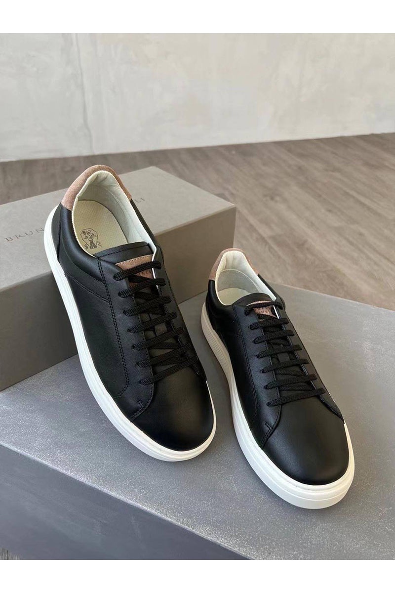 Designer Чёрные кожаные кроссовки  