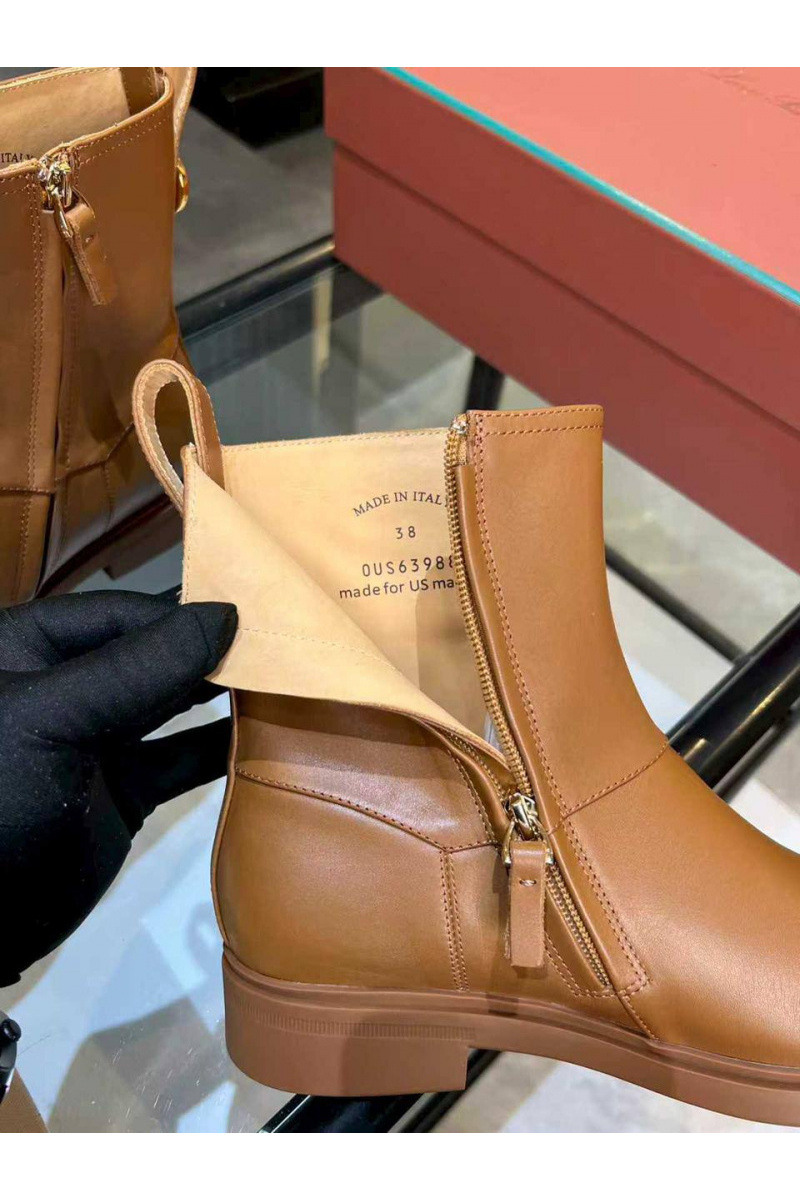 Loro Piana Женские кожаные сапоги premium - Chestnut