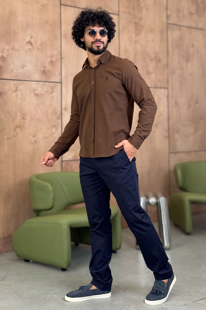 Polo Ralph Lauren Мужская рубашка коричневого цвета