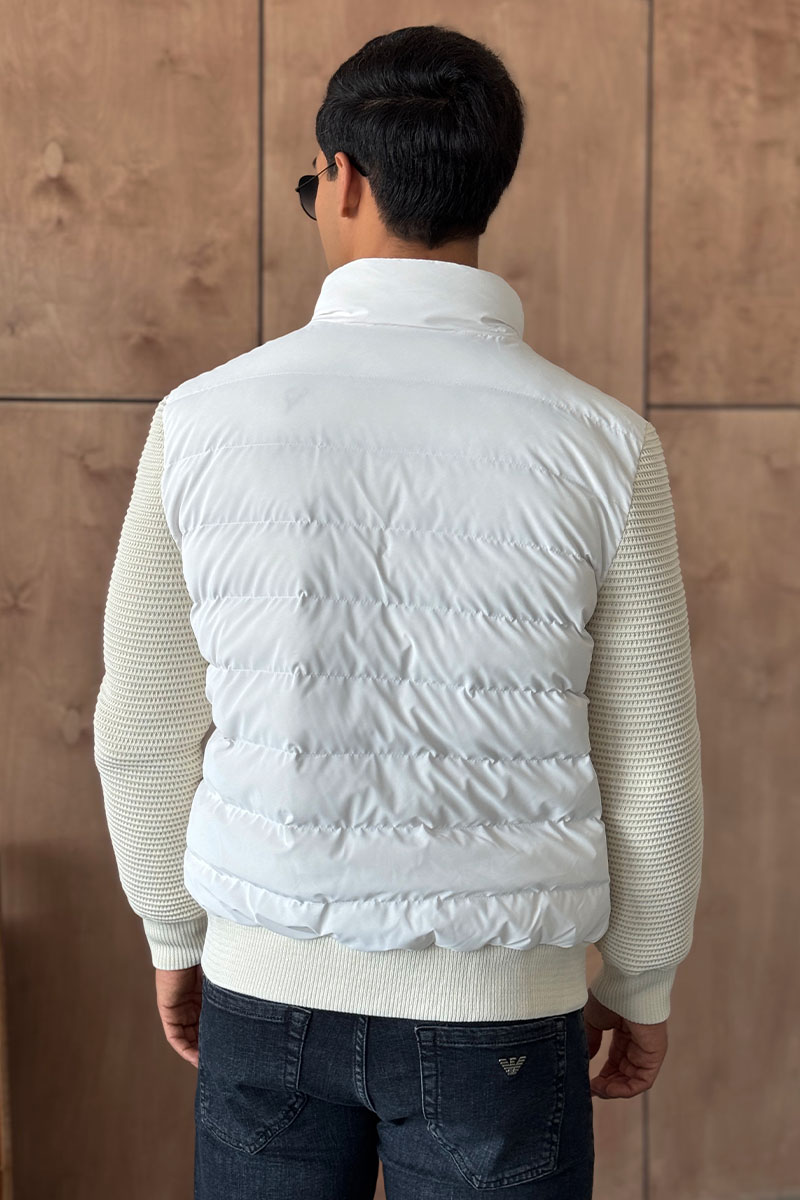 Prada Куртка с вязаными рукавами Linea Rossa - White