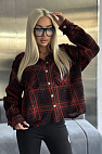 Женская рубашка в клетку Premium - Red / Black