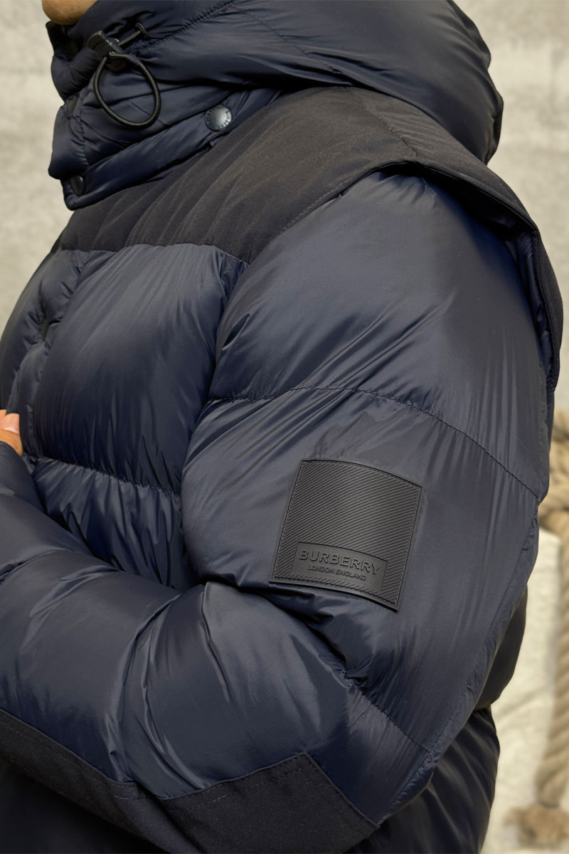 Burberry Синяя куртка со съёмными рукавами London England logo-patch