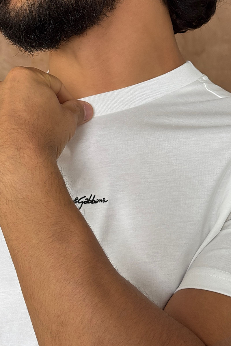 Dоlсе & Gаbbаnа Футболка белого цвета logo-embroidered
