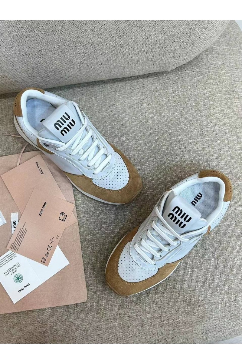 MIU MIU Женские кроссовки Premium - Grey / Brown