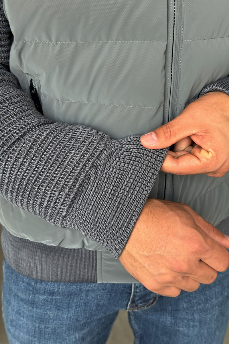 Prada Куртка с вязаными рукавами Linea Rossa - Grey