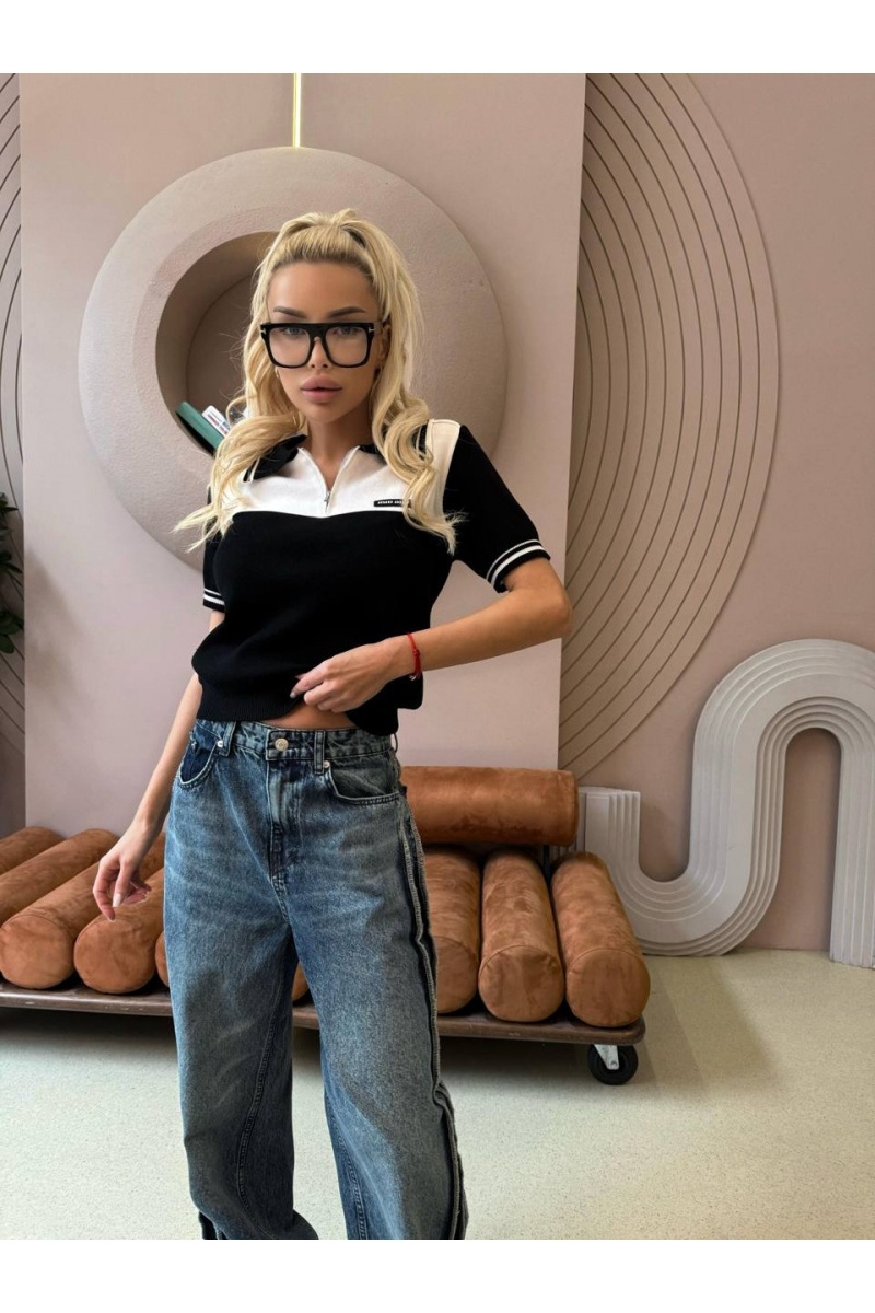 MIU MIU Женское двухцветное поло