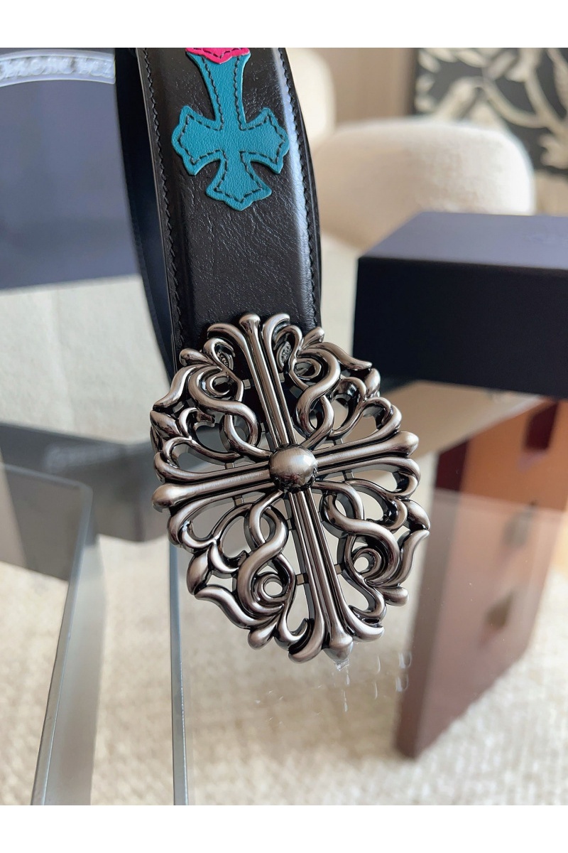 Chrome Hearts Кожаный ремень Cross Patch Cemetery premium
