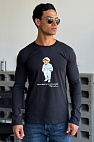 Мужской лонгслив "Bear" - Navy