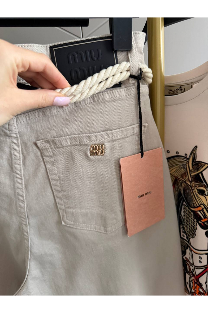 MIU MIU Женские джинсы серого цвета premium