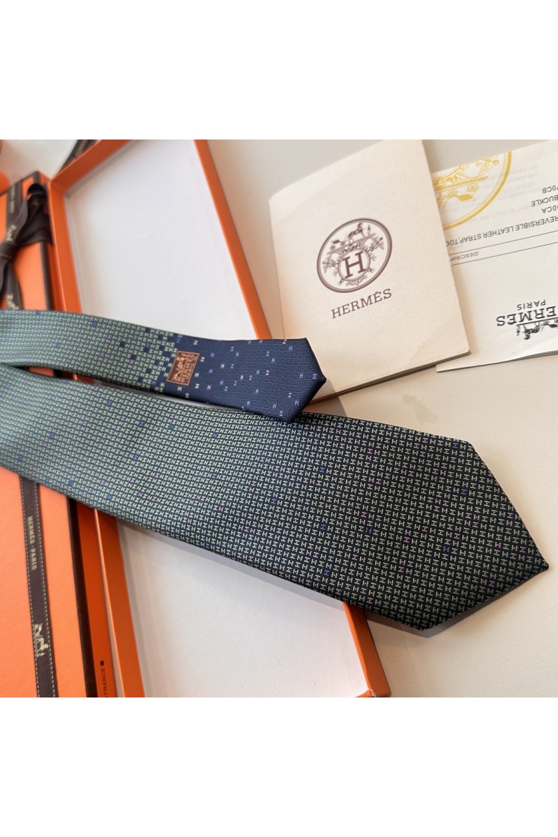 Hermes Галстук geometric logo-print premium - Black