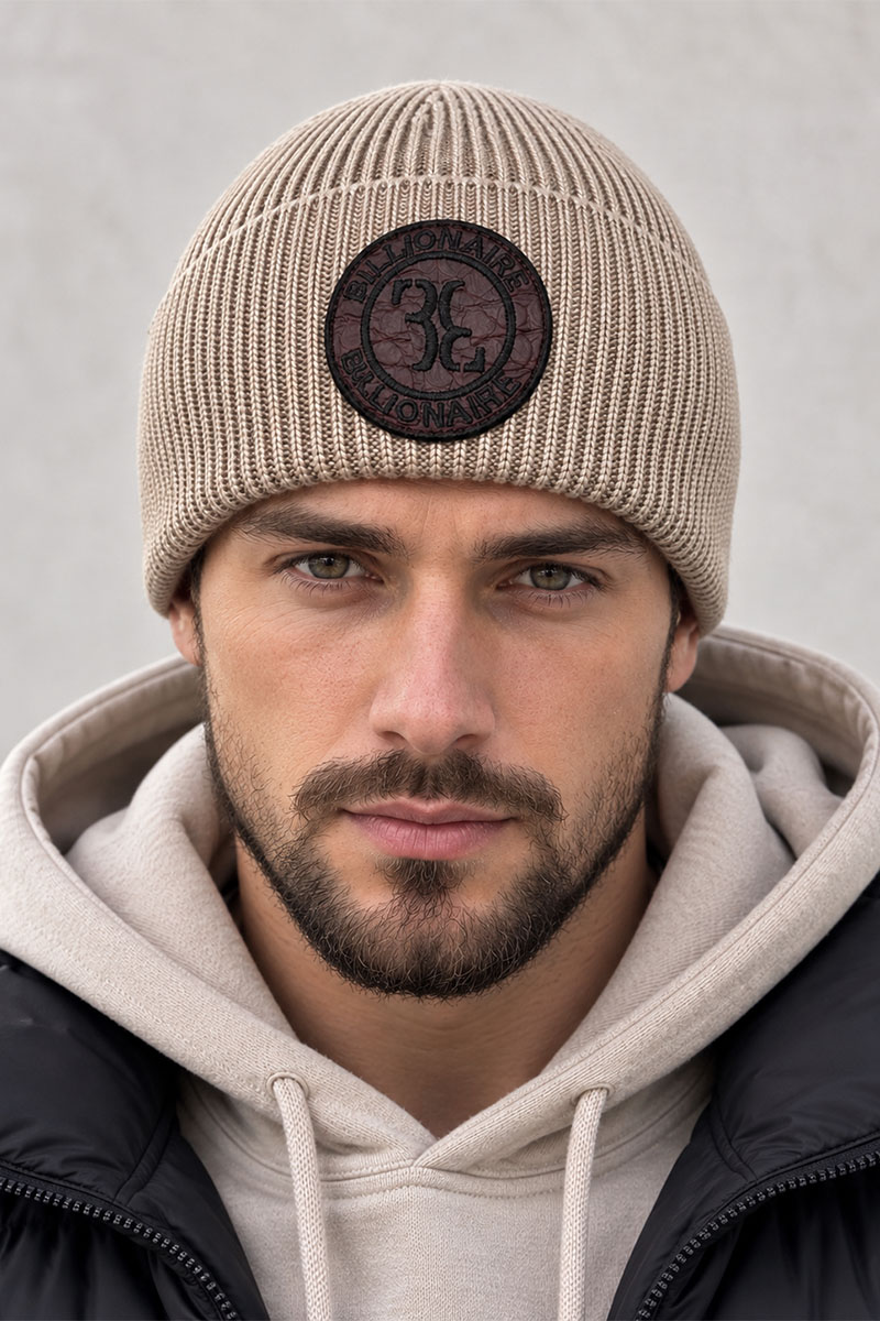 Billionaire Бежевая шапка logo-patch