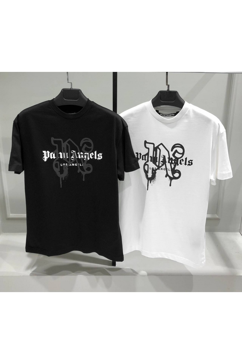 Palm Angels Белая футболка Los Angeles monogram spray