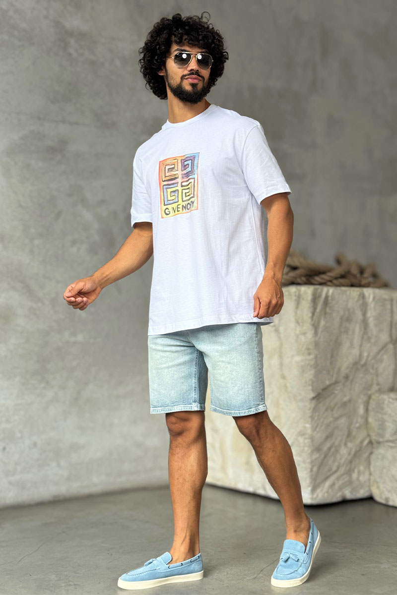 Givenchy Белая оверсайз футболка 4G Sun Print