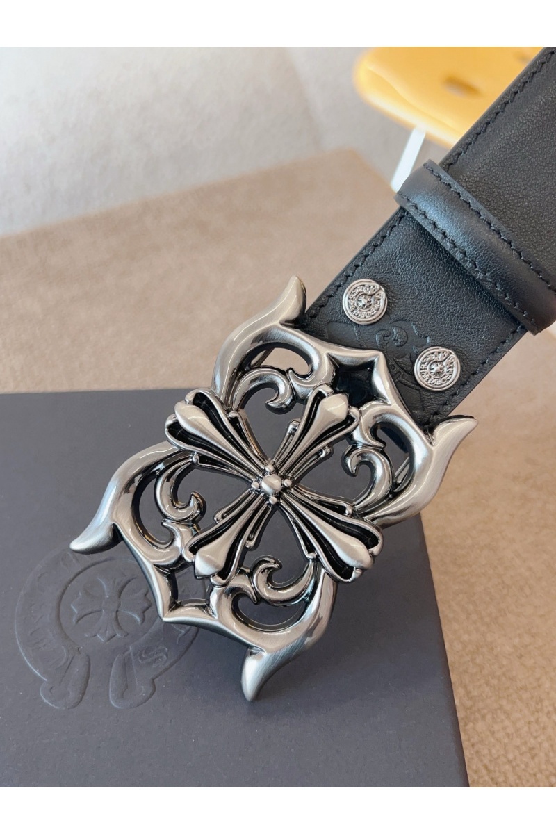 Chrome Hearts Кожаный ремень Cross Patch Cemetery premium