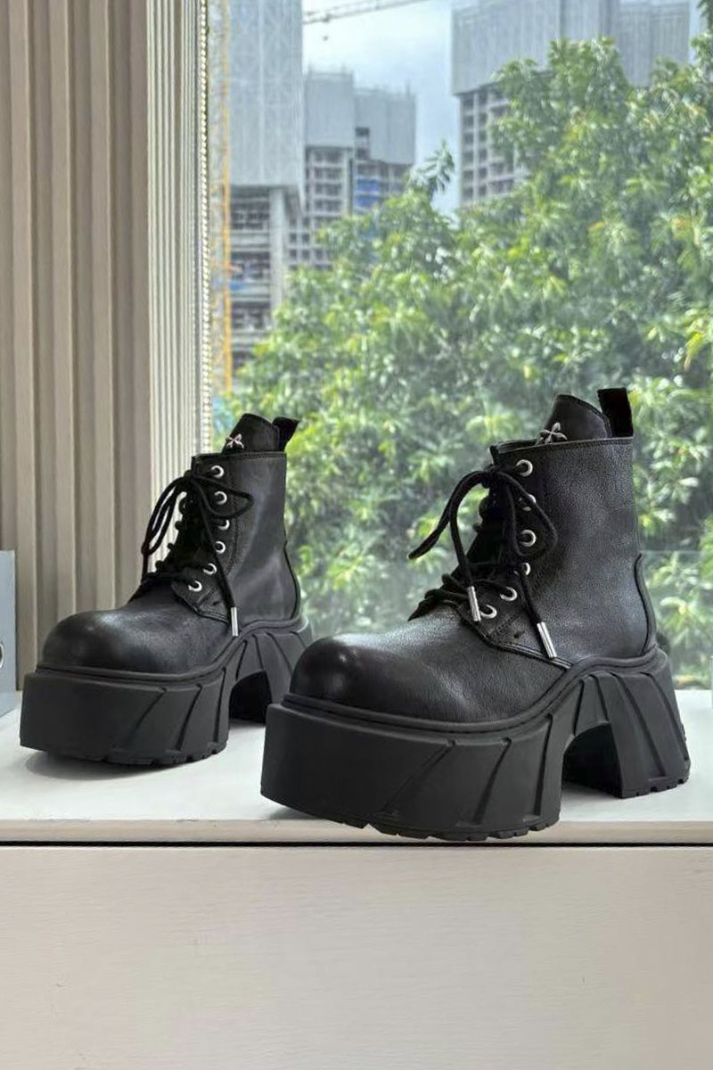 Designer Clothing Женские кожаные ботинки на платформе SMFK premium