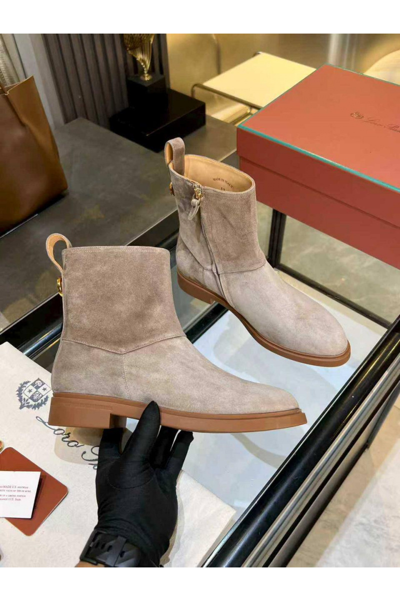 Loro Piana Женские замшевые сапоги premium - Grey