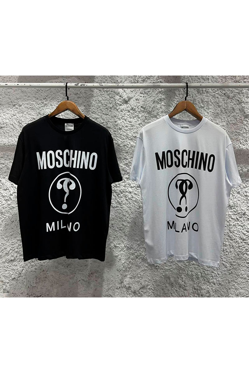 Moschino Белая оверсайз футболка Double Question Mark Logo