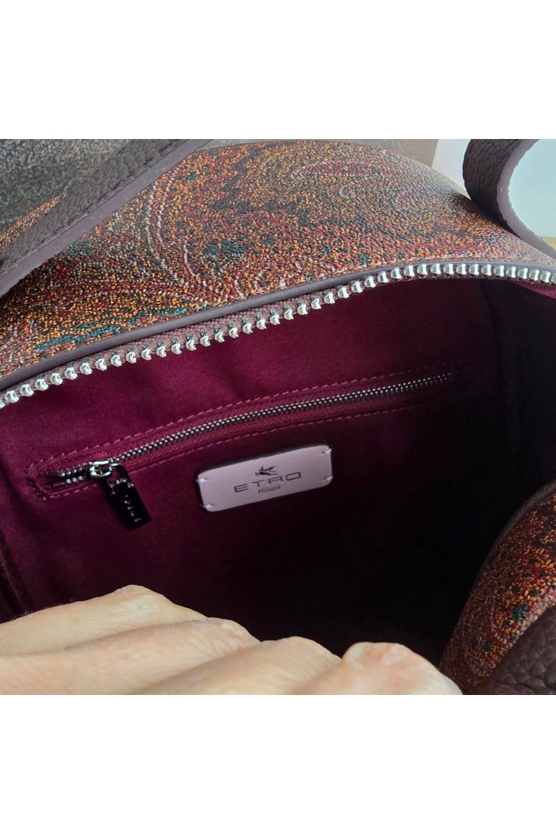 Loewe Кожаный рюкзак с узором плейсли 30x24 см