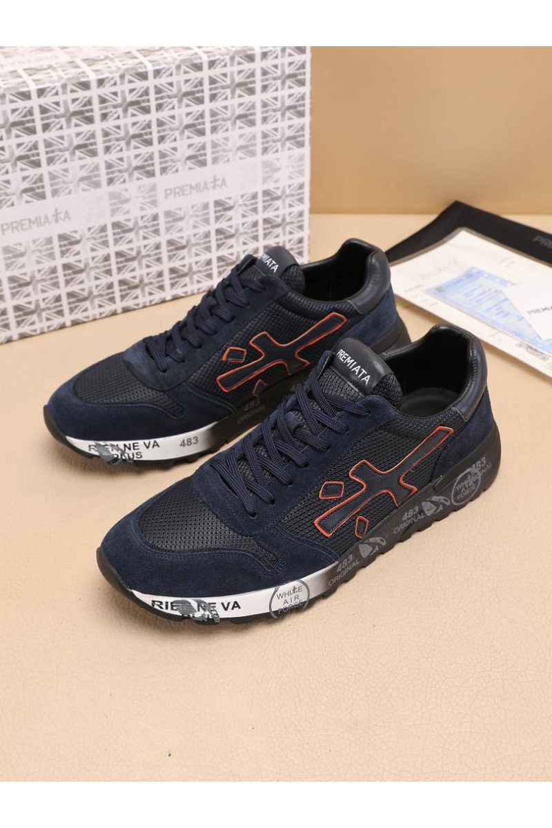 Premiata Комбинированные кроссовки Mick - Navy