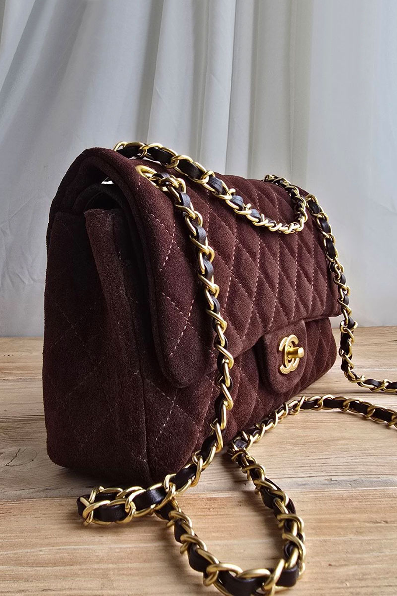 Chаnеl Замшевая сумка Classic Double Flap 25x14 см