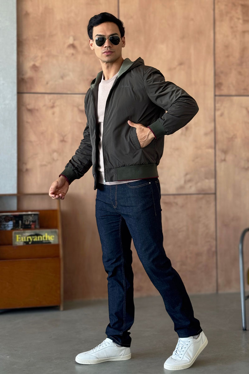 Loro Piana Мужская ветровка зелёного цвета