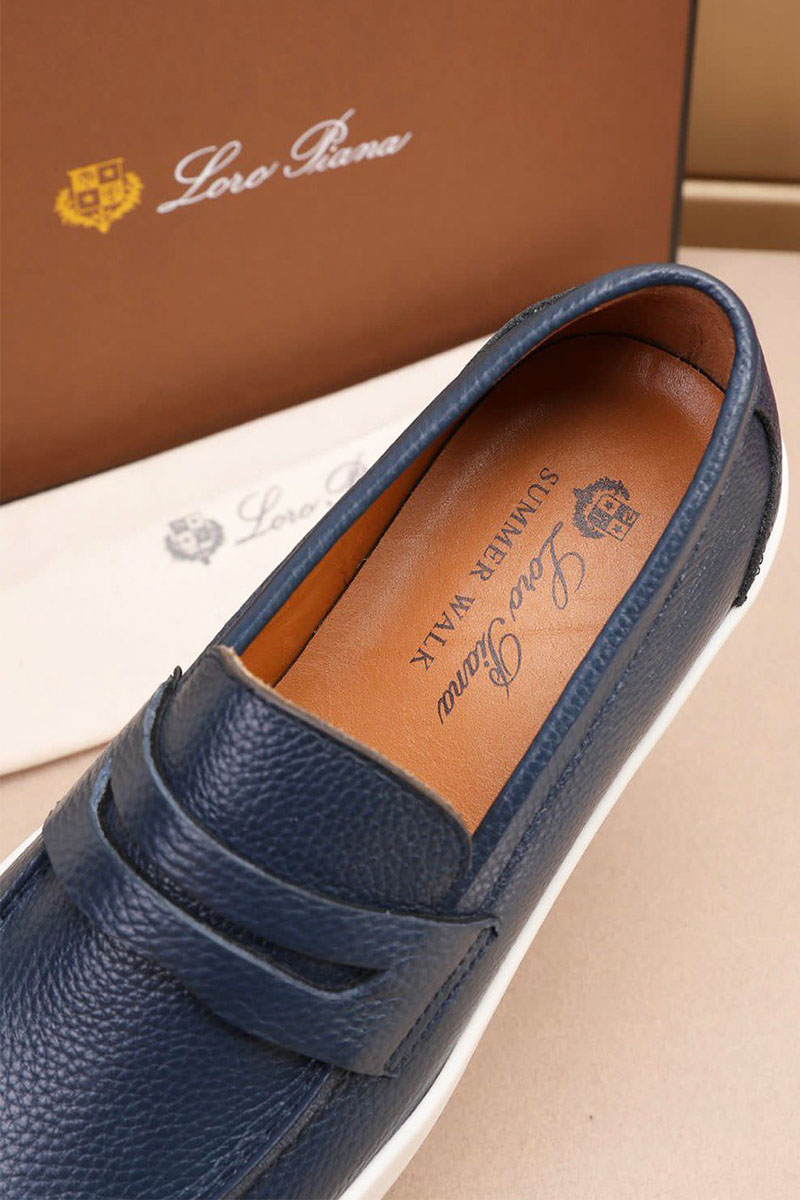 Loro Piana Кожаные лоферы Summer Walk - Navy