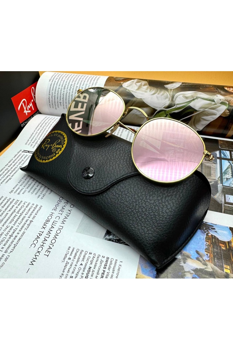 Ray Ban Солнцезащитные очки Round Metal - Pink Mirrored