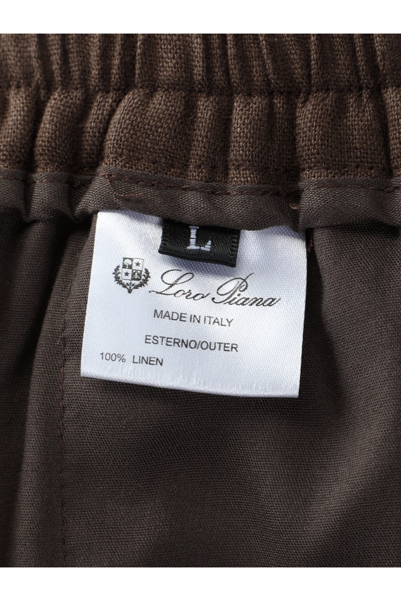 Loro Piana Льняные шорты коричневого цвета premium