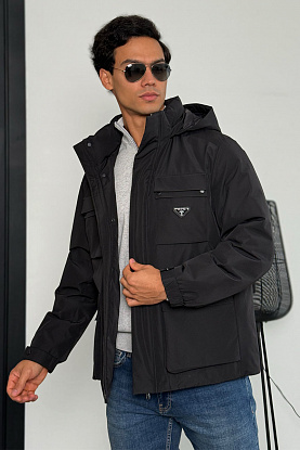 Мужская куртка logo-plaque - Black 