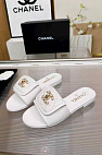 Женские кожаные шлёпанцы Chanel premium